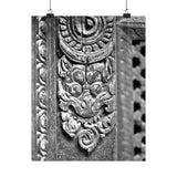 Wood Carved Dragon In Window - Patan Nepal, Durbar Square - Premium Poster Print