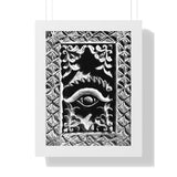 Wood Carving Of Eye And Flowers - Patan Nepal, Durbar Square - Framed Photo Print