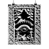 Wood Carving Of Eye And Flowers - Patan Nepal, Durbar Square - Premium Poster Print