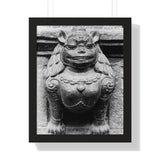 Female Cat Dragon Statue - Framed Photo Print
