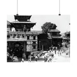A moment in time of daily life in Patan, Nepal, Durbar Square circa 1972 - Premium Poster Print