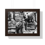 Stone Horse At Royal Palace - Patan Nepal, Durbar Square - Framed Photo Print