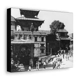 A moment in time of daily life in Patan, Nepal, Durbar Square circa 1972 - Canvas Print