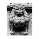 Female Cat Dragon Statue - Premium Poster Print