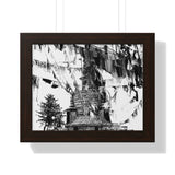 Prayer Flags Flying With Small Stone Temple - Framed Photo Print