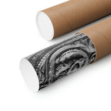Intricate stone carved railing - Premium Poster Print