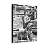 Royal Court Ambassador Stone Statue - Patan Nepal, Durbar Square - Canvas Print
