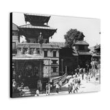 A moment in time of daily life in Patan, Nepal, Durbar Square circa 1972 - Canvas Print