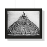 Metallic Buddha Over Doorway - Patan Nepal - Framed Photo Print