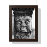 Stone Carving Of Face Detail - Patan Nepal, Durbar Square - Framed Photo Print