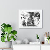 Prayer Flags Flying With Small Stone Temple - Framed Photo Print