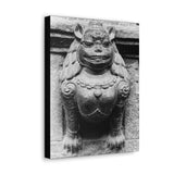 Female Cat Dragon Statue - Canvas Print