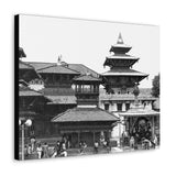 Daily Street Scene Circa 1972 - Patan Nepal, Durbar Square - Canvas Print