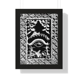 Wood Carving Of Eye And Flowers - Patan Nepal, Durbar Square - Framed Photo Print