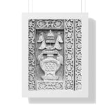 Wood Carving Of Water Jug - Patan Nepal, Durbar Square - Framed Photo Print