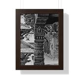Single Stone Column Carving - Patan Nepal, Durbar Square - Framed Photo Print