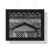 Beautiful Carved and Painted Window Covering - Patan Nepal, Durbar Square - Framed Photo Print