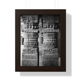 Detail Of Two Stone Carved Columns - Patan Nepal Durbar Square - Framed Photo Print