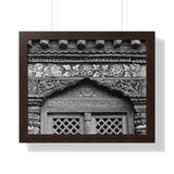 Beautiful Carved and Painted Window Covering - Patan Nepal, Durbar Square - Framed Photo Print
