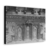 Wood Door Tryptic - Patan Nepal Durbar Square - Canvas Print