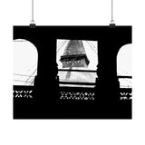 21 - Boudha Stupa Seen Through Window - Kathmandu Nepal - Premium Poster Print