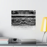 Intricate stone carved railing - Premium Poster Print