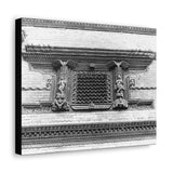 Traditional Newari Window - Patan Nepal, Durbar Square - Canvas Print