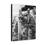 Stone Statue Of Sitting Lion - Patan Nepal Durbar Square - Canvas Print