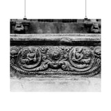 Intricate stone carved railing - Premium Poster Print