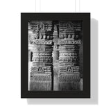 Detail Of Two Stone Carved Columns - Patan Nepal Durbar Square - Framed Photo Print