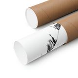 Prayer Flags Flying With Small Stone Temple - Premium Poster Print tube