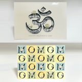 Mother's Day Hand-Drawn White Lotus OM MOM Card - Digital Download