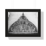 Metallic Buddha Over Doorway - Patan Nepal - Framed Photo Print