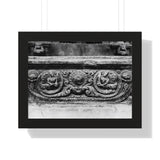 Intricate stone carved railing - Framed Photo Print