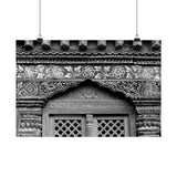 Beautiful Carved and Painted Window Covering - Patan Nepal, Durbar Square - Premium Poster Print