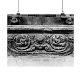 Intricate stone carved railing - Premium Poster Print