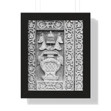 Wood Carving Of Water Jug - Patan Nepal, Durbar Square - Framed Photo Print