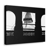 Bouddha Stupa Seen Through Window - Kathmandu Nepal - Canvas Print