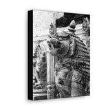 Stone Statue Of Sitting Lion - Patan Nepal Durbar Square - Canvas Print