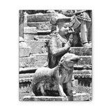 Royal Court Ambassador Stone Statue - Patan Nepal, Durbar Square - Canvas Print