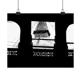 21 - Boudha Stupa Seen Through Window - Kathmandu Nepal - Premium Poster Print