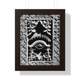 Wood Carving Of Eye And Flowers - Patan Nepal, Durbar Square - Framed Photo Print