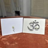 Mother's Day Hand-Drawn White Lotus OM MOM Card - Digital Download