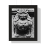 Female Cat Dragon Statue - Framed Photo Print