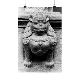 Female Cat Dragon Statue - Premium Poster Print