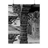 Single Stone Column Carving - Patan Nepal, Durbar Square - Premium Poster Print