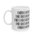Floral Buckle White Ceramic Mug