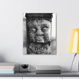 Stone Carving Of Face Detail - Patan Nepal, Durbar Square - Canvas Print