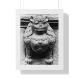 Female Cat Dragon Statue - Framed Photo Print
