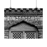 Beautiful Carved and Painted Window Covering - Patan Nepal, Durbar Square - Premium Poster Print
